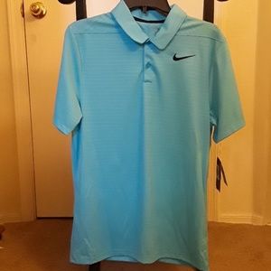 Mens Blue Nike Golf Shirt Dri-Fit NWT